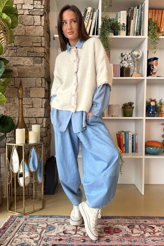 Agatha Libertine Cardigan Ecru Pink